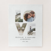 Liefde 4 foto eenvoudig modern gepersonaliseerd ca legpuzzel (Verticaal)