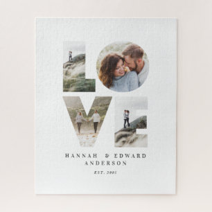 Liefde 4 foto eenvoudig modern gepersonaliseerd ca legpuzzel