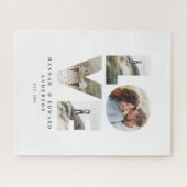 Liefde 4 foto eenvoudig modern gepersonaliseerd ca legpuzzel (Horizontaal)