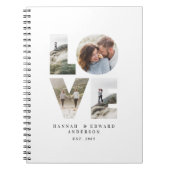 Liefde 4 foto eenvoudig modern gepersonaliseerd ca notitieboek (Voorkant)