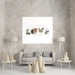 Liefde 4 foto eenvoudig modern gepersonaliseerd ca perfect poster