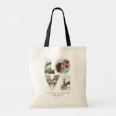 Liefde 4 foto eenvoudig modern gepersonaliseerd ca tote bag (Achterkant)