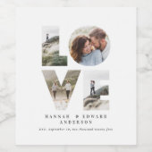 Liefde 4 foto eenvoudig modern gepersonaliseerd ca wijn etiket (Enkel label)