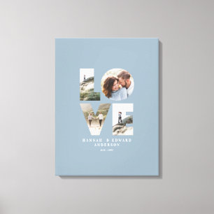 Liefde 4 foto modern minimaal gepersonaliseerd cad canvas afdruk