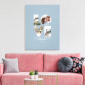 Liefde 4 foto modern minimaal gepersonaliseerd cad canvas afdruk (Insitu (Woonkamer))