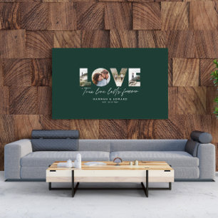Liefde 4 foto modern minimaal gepersonaliseerd gro canvas afdruk