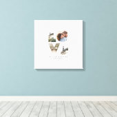Liefde 4 foto modern, minimaal persoonlijk cadeau canvas afdruk (Insitu (Houten vloer))