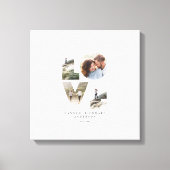 Liefde 4 foto modern, minimaal persoonlijk cadeau canvas afdruk (Voorkant)