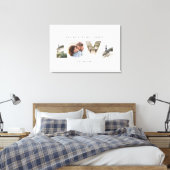 Liefde 4 foto modern, minimaal persoonlijk cadeau canvas afdruk (Insitu (Slaapkamer))