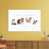 Liefde 4 foto modern, minimaal persoonlijk cadeau canvas afdruk (Insitu (Woonkamer))