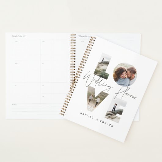 Liefde 4 foto moderne persoonlijke cadeaubruiloft planner (Display)