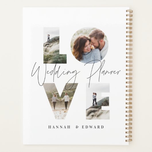 Liefde 4 foto moderne persoonlijke cadeaubruiloft planner (Achterkant)