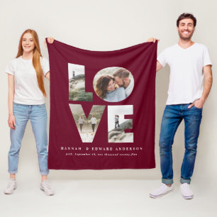 Liefde 4 foto simpele moderne gepersonaliseerde be fleece deken