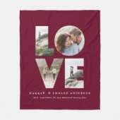 Liefde 4 foto simpele moderne gepersonaliseerde be fleece deken (Voorkant)