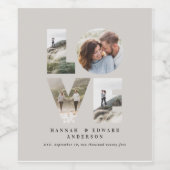 Liefde 4 foto simpele moderne gepersonaliseerde ca wijn etiket (Enkel label)