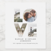 Liefde 4 foto simpele moderne gepersonaliseerde ca wijn etiket (Enkel label)