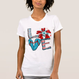 Liefde 4 juli Vuurwerk & Teenslippers T-shirt