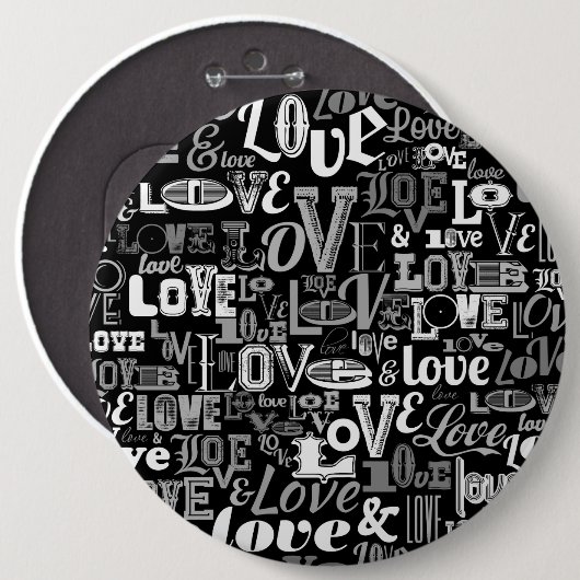 Liefde 4 ronde button 6,0 cm (Voorkant /achterkant)