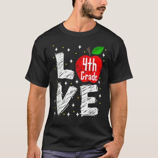 Liefde 4e klas Apple 1 T-shirt (Voorkant)