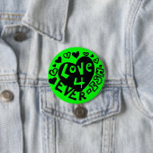 Liefde 4Ever ISH Knop/Speld Ronde Button 7,6 Cm (In situ)