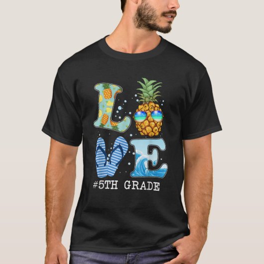 Liefde 5de graad T-shirt Pineappel Teacher Summer (Voorkant)