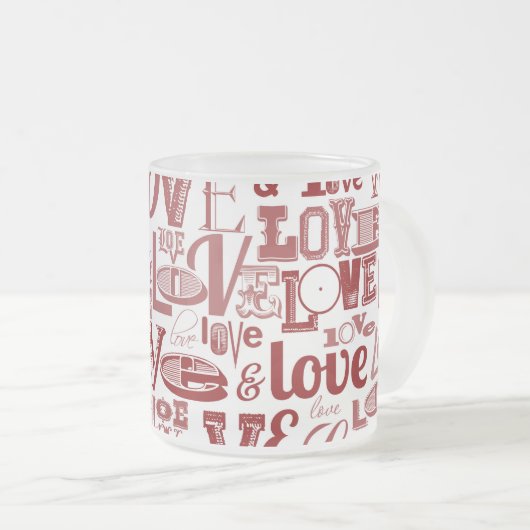 Liefde 6 matglas koffiemok (Voorkant rechts)