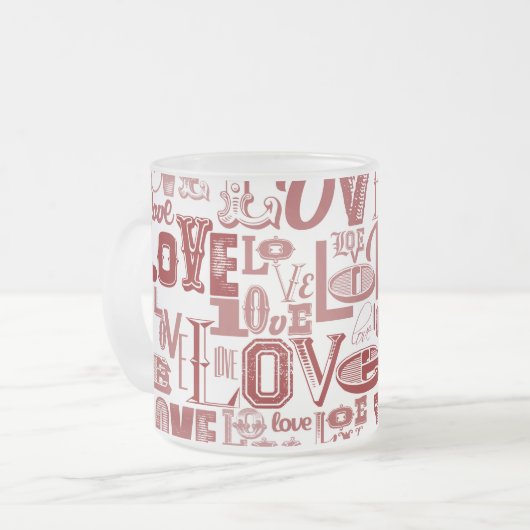 Liefde 6 matglas koffiemok (Voorkant links)