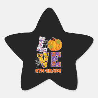Liefde 6de graad leraar school Halloween Gift Ster Sticker