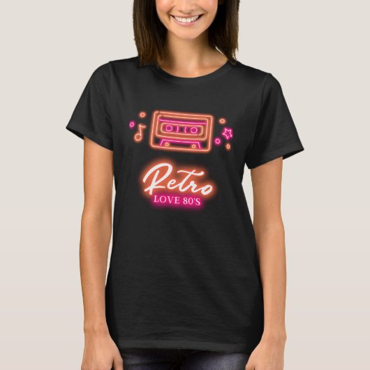 Liefde 80s mode-cassettebanddesign t-shirt (Voorkant)