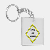LIEFDE AAN BOORD! Button Sleutelhanger (Voorkant Links)