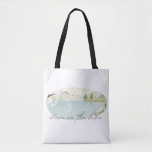 Liefde aan het Meer Bloemrijk Meer Bruiloftsontw Tote Bag