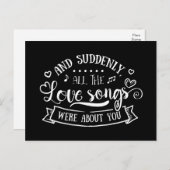 Liefde, aan je denken, Miss You, Wedding Briefkaart (Voorkant / Achterkant)