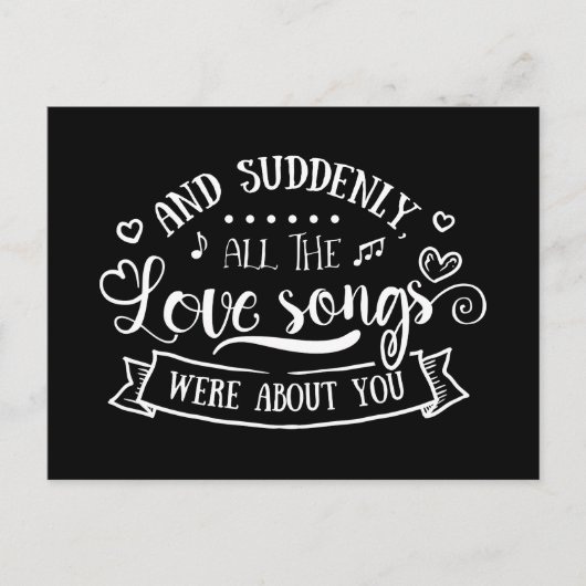 Liefde, aan je denken, Miss You, Wedding Briefkaart (Voorkant)