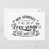 Liefde, aan je denken, Miss You, Wedding Briefkaart (Voorkant / Achterkant)