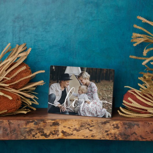 'Liefde' aangepaste gezinsfoto met eigen naam Fotoplaat (Zijkant)