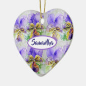 Liefde aangepaste meisjesnaam bloemensieraad keramisch ornament (Links)