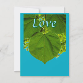 Liefde Aangepaste Naam Hart Blad Plat Vakantiekaar Feestdagenkaart