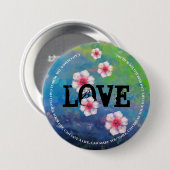 Liefde aanpassen met abstracte lievelingskunst ronde button 7,6 cm (Voorkant /achterkant)