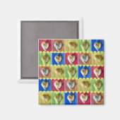 Liefde Aardappel Chips Regenboog kleuren Retro pat Magneet (Voorkant / Achterkant)