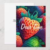 Liefde aardbeienkaart voor liefhebbers feestdagenkaart (Voorkant / Achterkant)