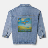 Liefde Aarde AI Kunst Vlieger In Hemel Denim Jacket (Achterkant)