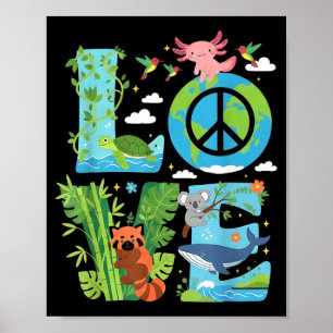 Liefde aarde dag 2026 dierenvrienden milieubewuste poster