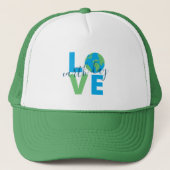 Liefde Aarde Dag Gepersonaliseerd Blauw Groen Plan Trucker Pet (Voorkant)