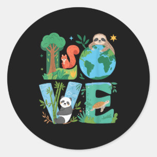 Liefde Aarde Dag Planeet 2025 Jubileum Milieu Ronde Sticker