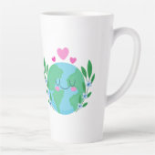 Liefde Aarde Glimlachend Latte Mok (Rechts)