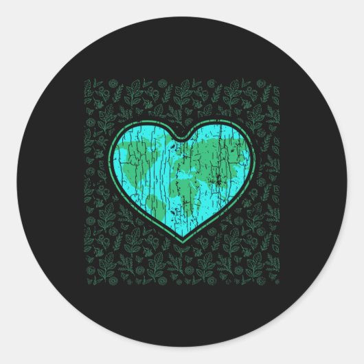 Liefde Aarde Grappig Dag van de Aarde Red onze Pla Ronde Sticker (Voorkant)