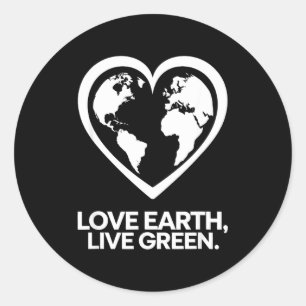 Liefde Aarde, Leef Groene Natuur Liefhebber Aardda Ronde Sticker