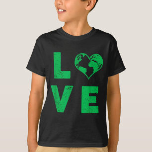 Liefde aarde planeet in nood milieubewust t-shirt