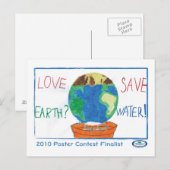 Liefde Aarde? Water besparen Briefkaart (Voorkant / Achterkant)