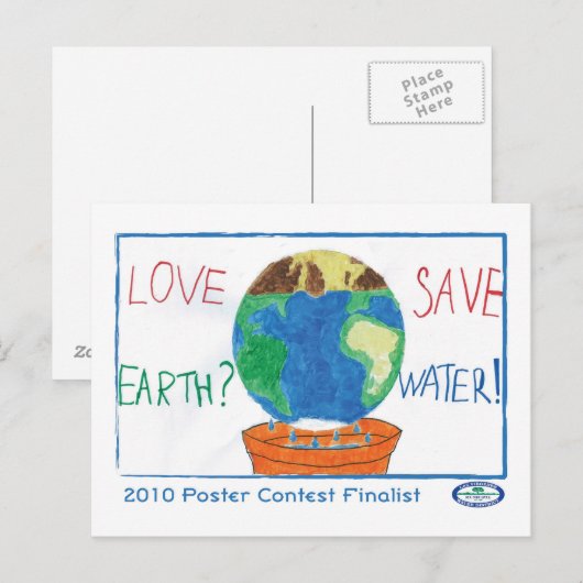 Liefde Aarde? Water besparen Briefkaart (Voorkant / Achterkant)